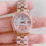 Perfect Replica Rolex Datejust 26mm Ladies Watch For Sale - Rose Gold Presidential Bracelet